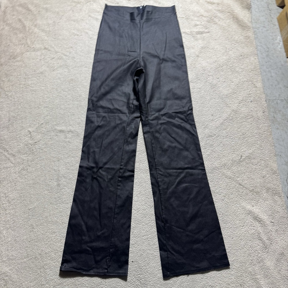 Windsor Pants Womens‎ Large Black Faux Leather Back Zip Up Rayon Blend High Rise